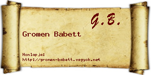 Gromen Babett névjegykártya